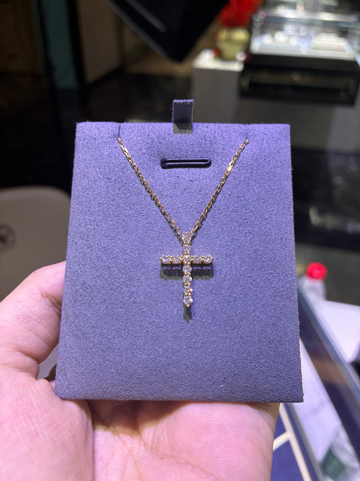 For BTS Love 18k yellow gold Cross necklace (with GiL)