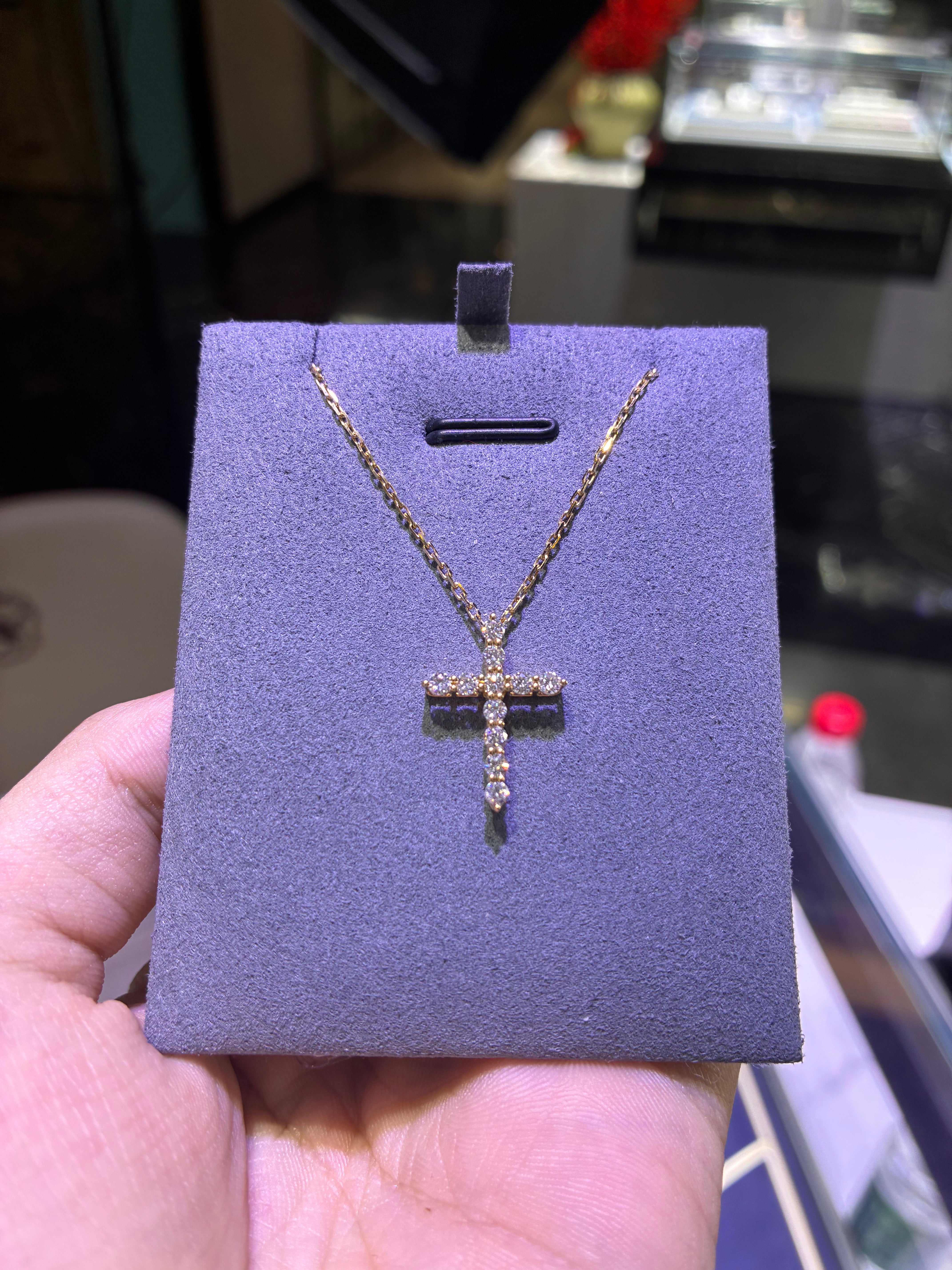 For BTS Love 18k yellow gold Cross necklace (with GiL)