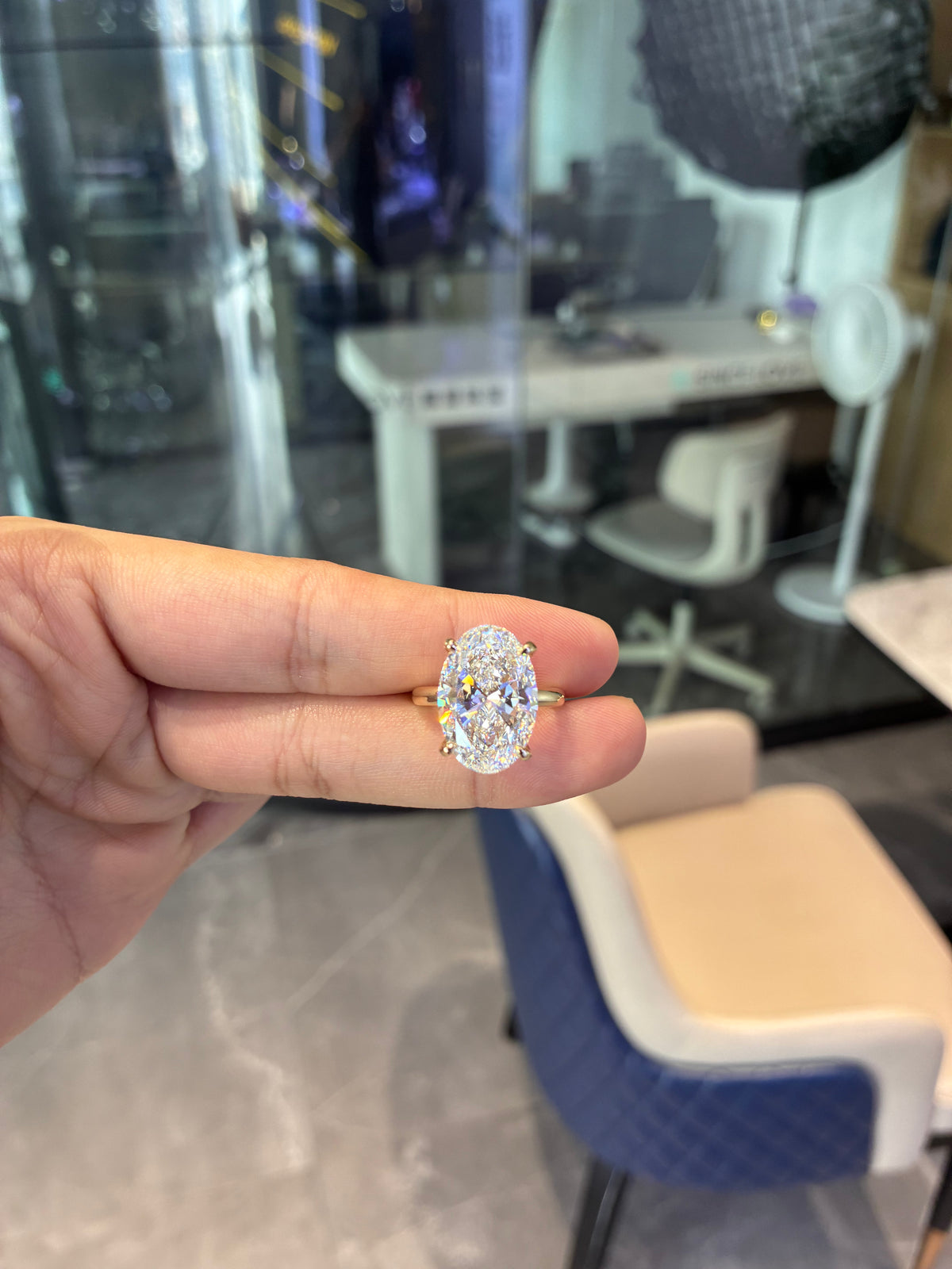 For Keza 14k yellow gold ring with 10ct E vvs2 diamond