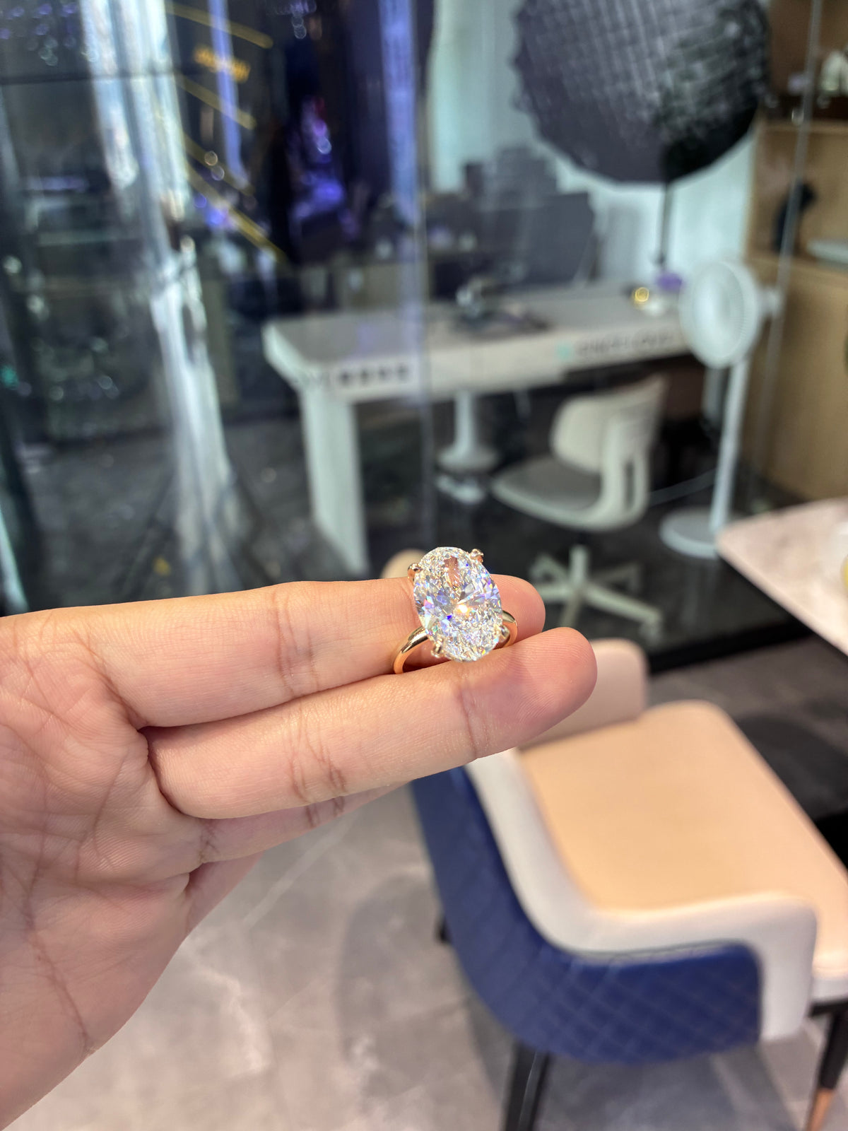 For Keza 14k yellow gold ring with 10ct E vvs2 diamond