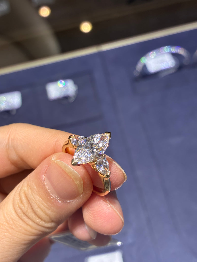 For Tahndrea0427 (Marquise cut, 2.01 carat, E color, VS1 clarity, set in 14K gold )