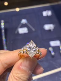 For Mindy Lou Deposit (14k gold, 3.01-carat marquise-cut diamond, D color, VS1 clarity.)