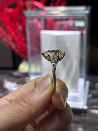 For HONEYYB, deposit (14K gold pear cut, 3.03ct center stone, 0.741ct pavé side stones, E color, VS1 clarity )