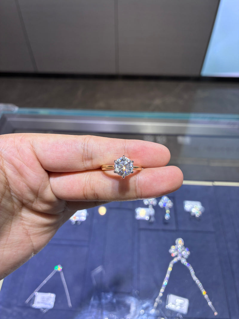 For Missy Keen 14k yellow gold ring with 3ct D vs1 diamond