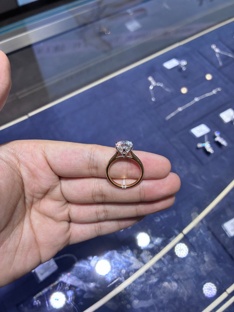 For Missy Keen 14k yellow gold ring with 3ct D vs1 diamond