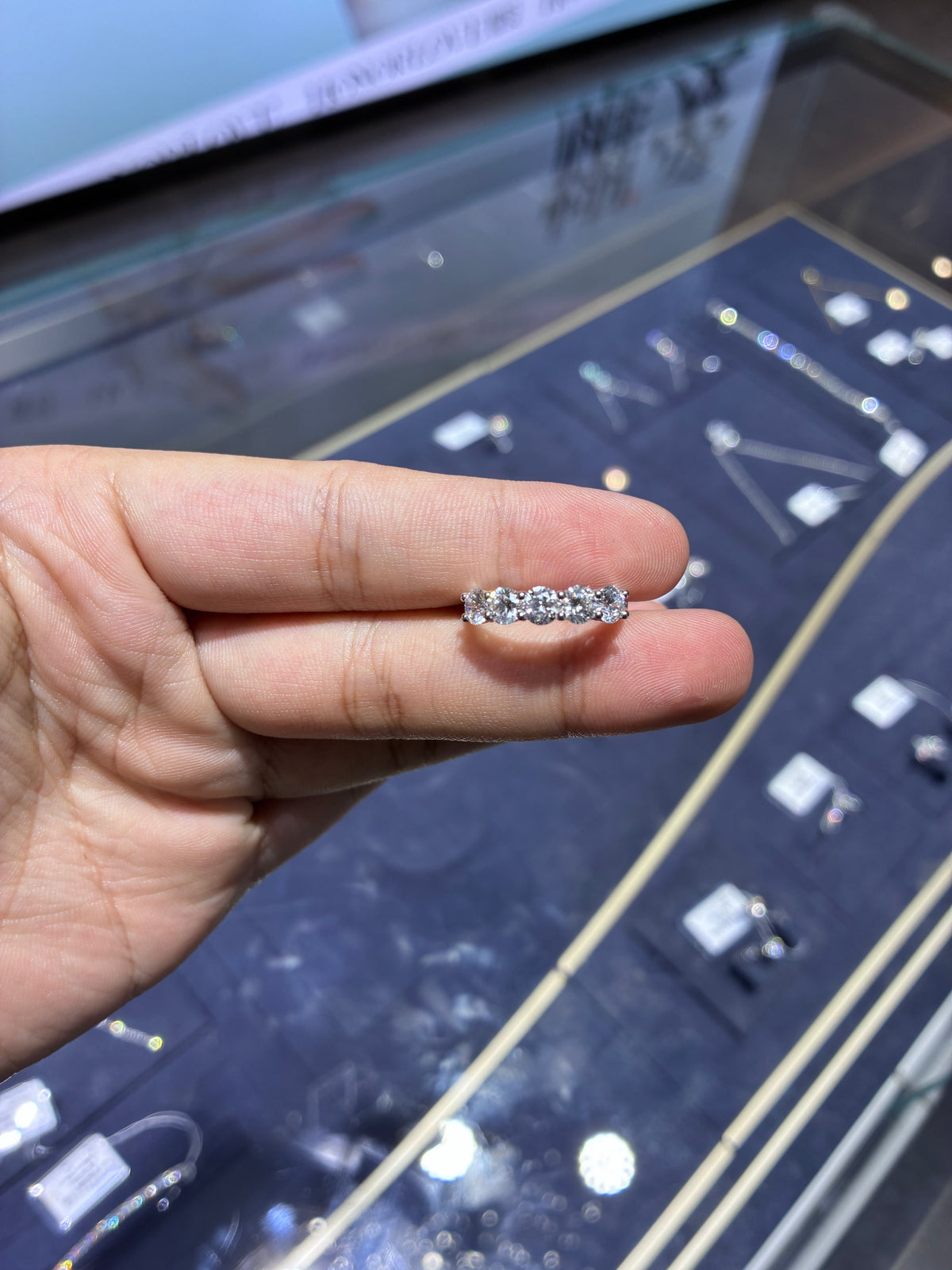 For Teq 14k white gold band with 2.1ct brilliant diamonds