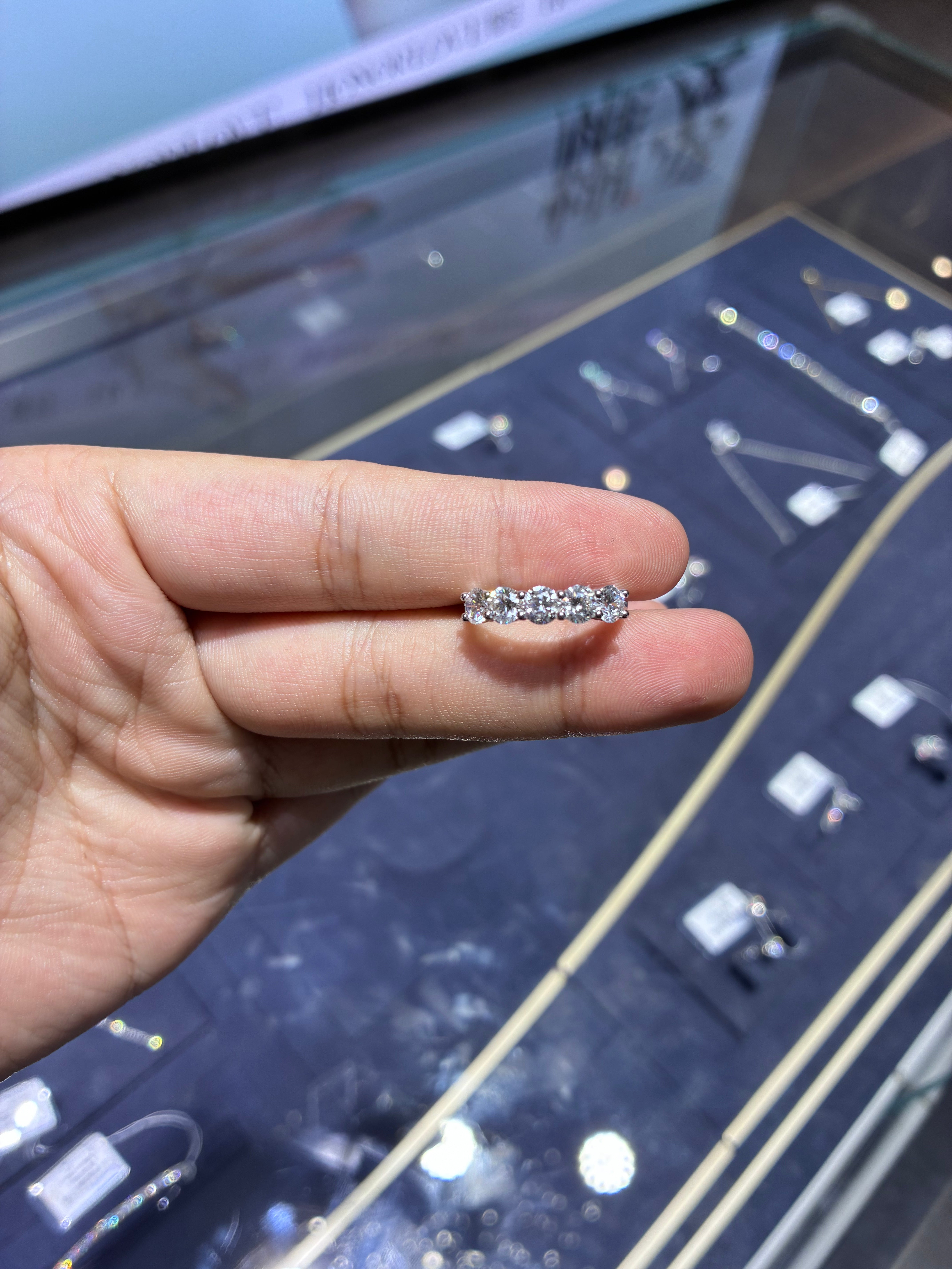 For Teq 14k white gold band with 2.1ct brilliant diamonds