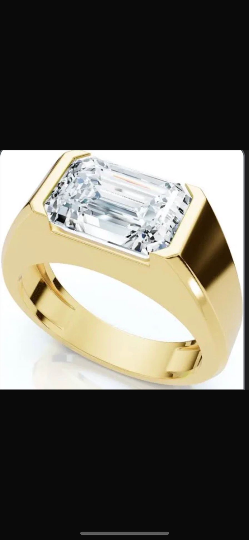 Deposit For Mercedes 14k yellow gold emerald cut half bezel customized