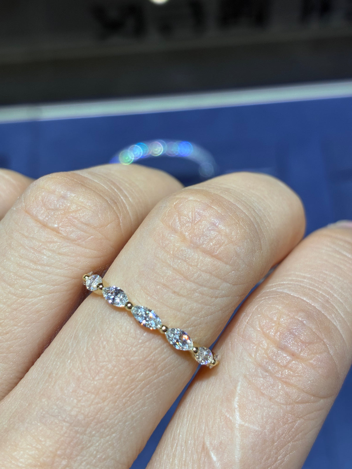 For Alora_Boo(14K band with 0.518 ct marquise diamonds）