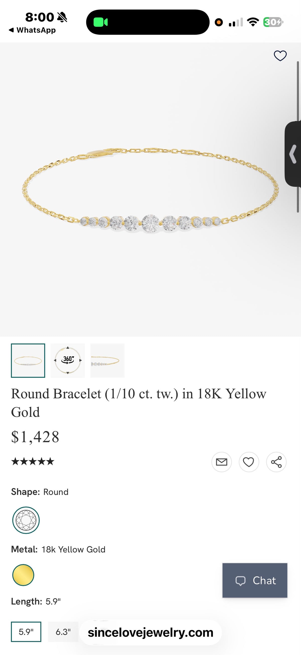Deposit For Sherry’s Baby 18k yellow gold bracelet