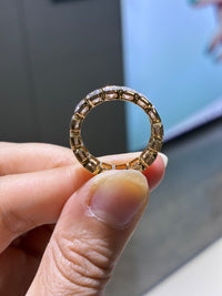 For Diana (14K gold eternity band, emerald bezel setting, 16 small diamonds totaling 4.822 ct, D–E color, VS/VVS clarity.）