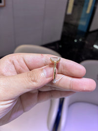For Mikaela 14k yellow gold ring with 3ct E VVS2 oval diamond
