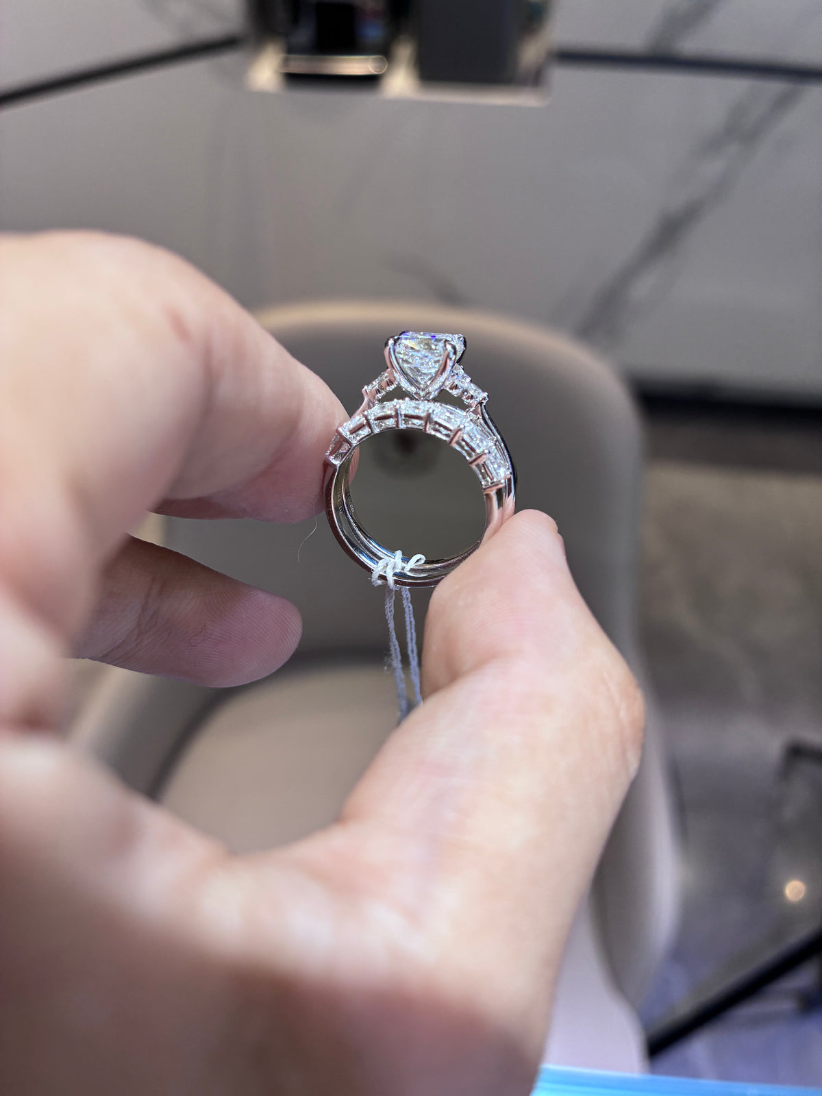 For Mexirican momma 18k white gold ring with 2.010ct main diamond And Platinum band with 1.131ct diamonds