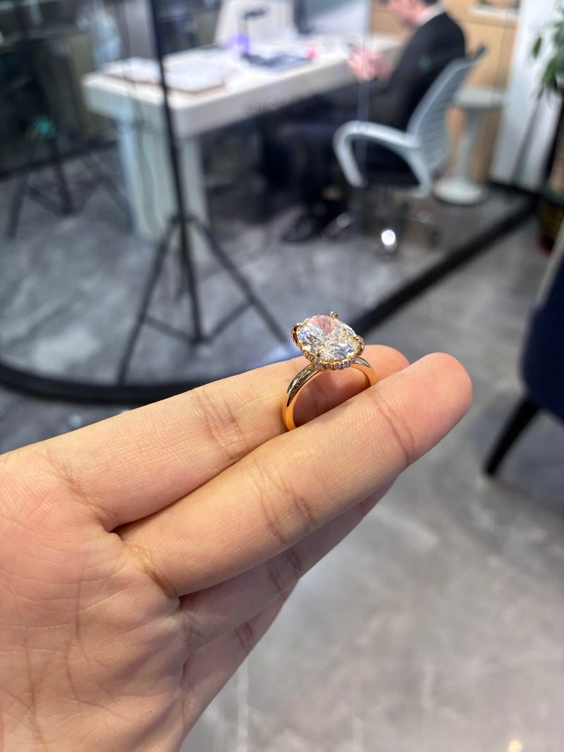 Deposit for Caroline 14k yellow gold 5ct E VVS2 oval ring