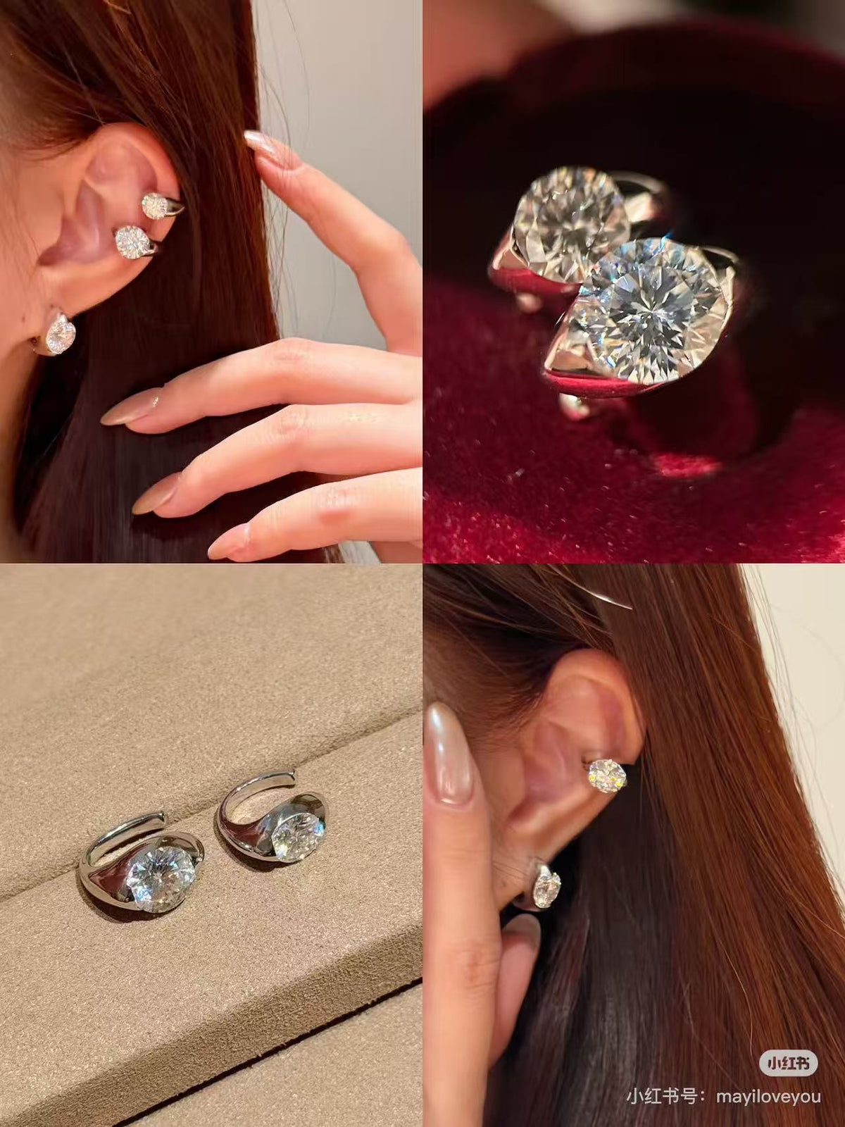 Deposit for Sherry 14k white 2ct pear cut E/vvs2 ear cuff