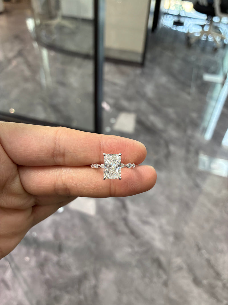 Deposit For JaNeNe0717 14k white gold radiant diamond ring