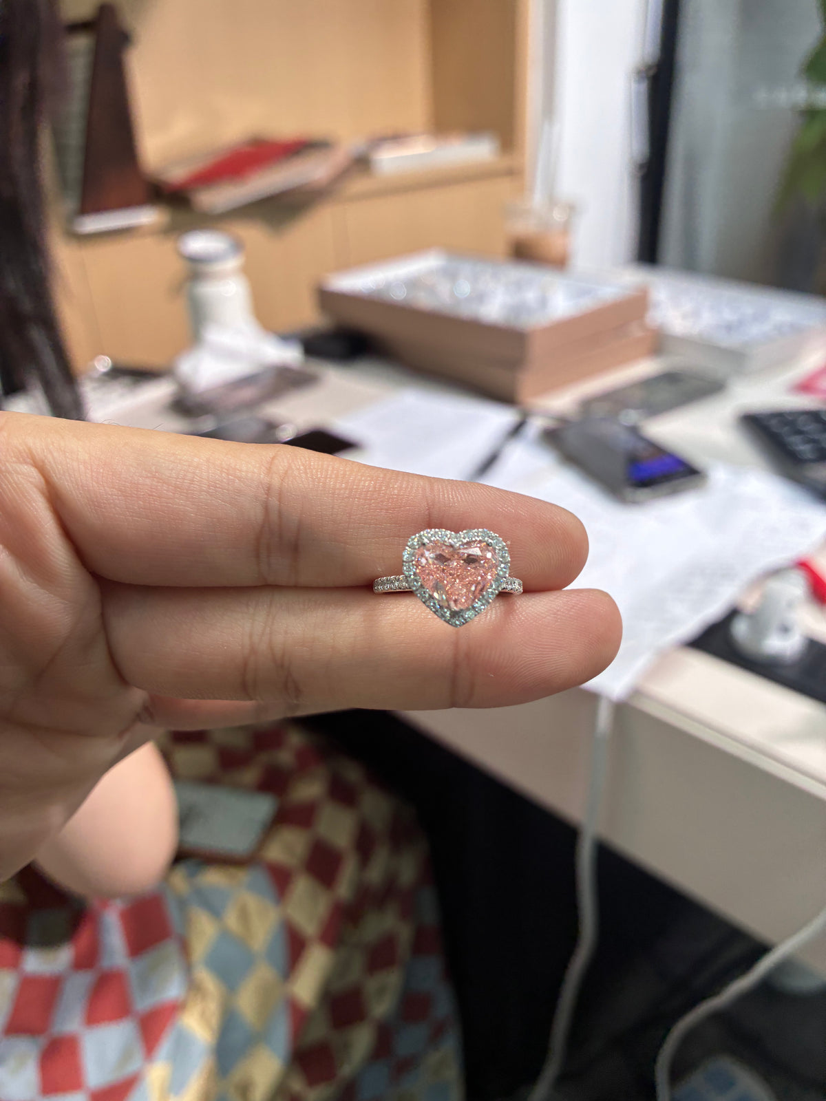 For Dani 18k white gold ring with 2.670ct pink diamond