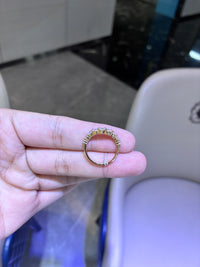 For Tascha 18k yellow gold band with 0.932ct round diamonds