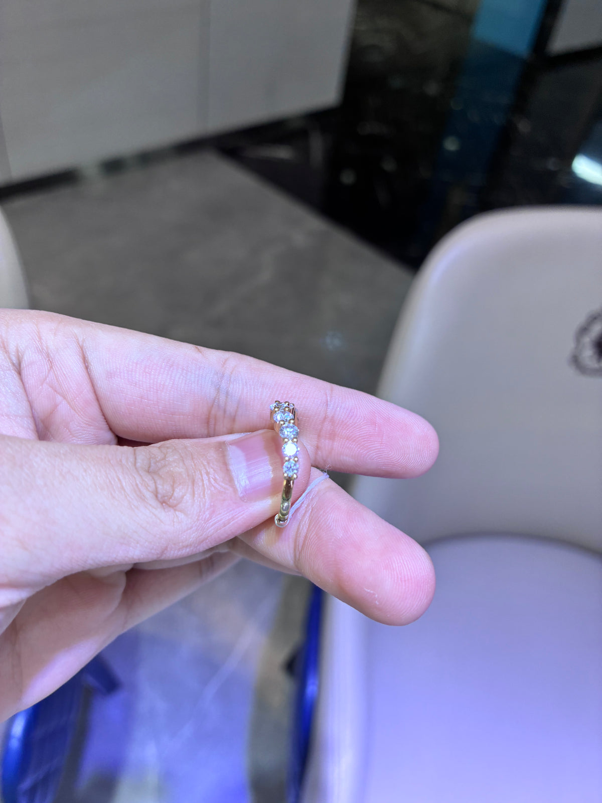 For Tascha 18k yellow gold band with 0.932ct round diamonds