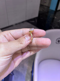 For Infinitybyray 18k yellow gold ring with 3ct Fancy yellow diamond