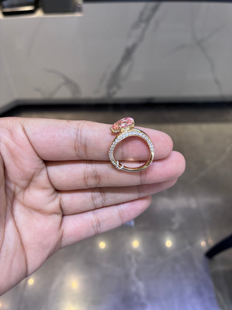 remaining balance For Shawna 14k yellow gold ring with 2ct main pink diamond without side stone