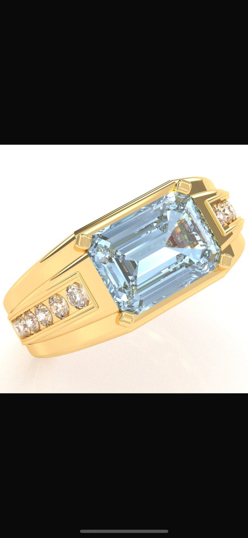 For Maria 14k yellow gold emerald cut ring customize