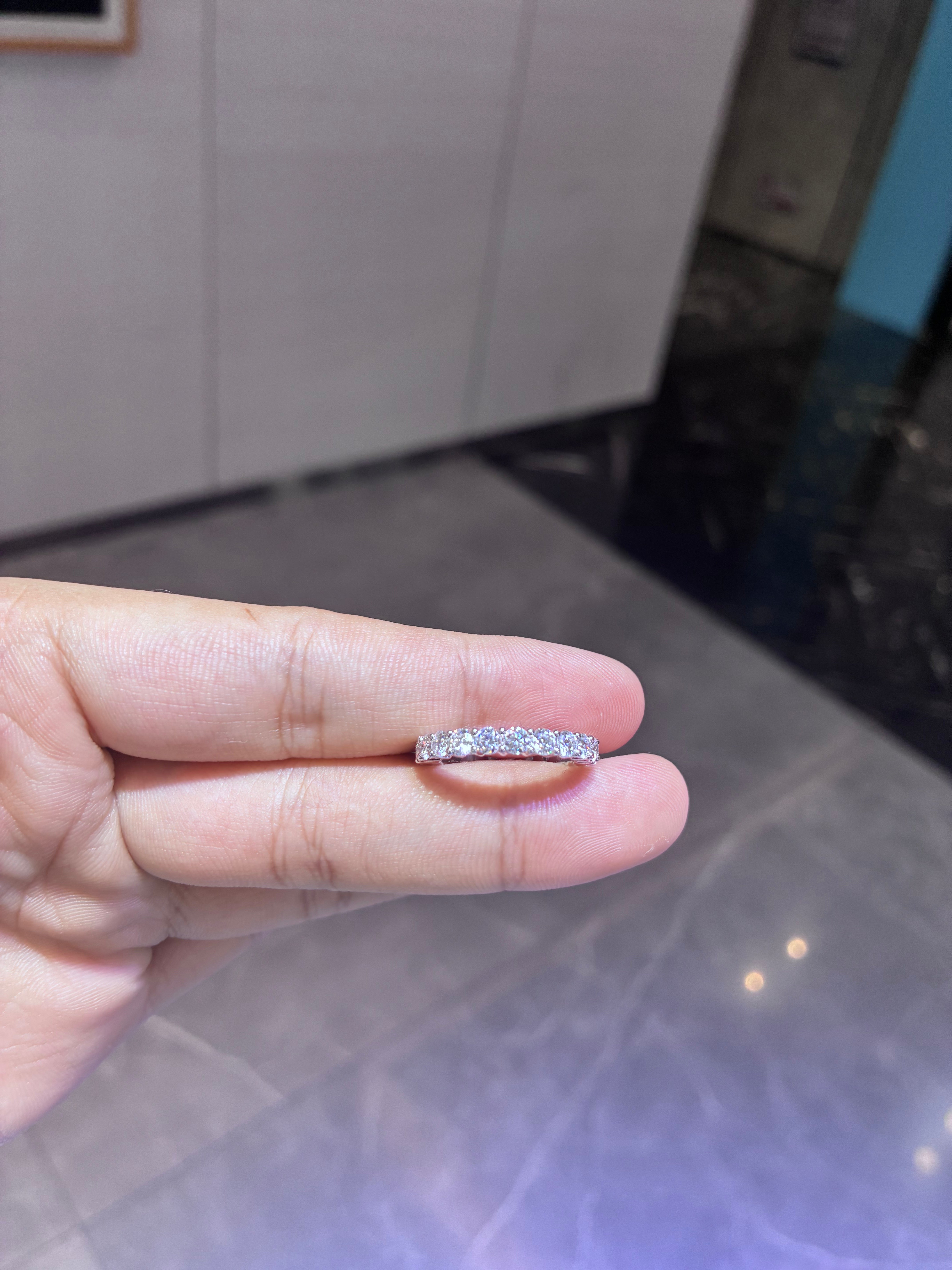 Deposit For Heba 18k white gold band with D-E VS-VVS diamonds