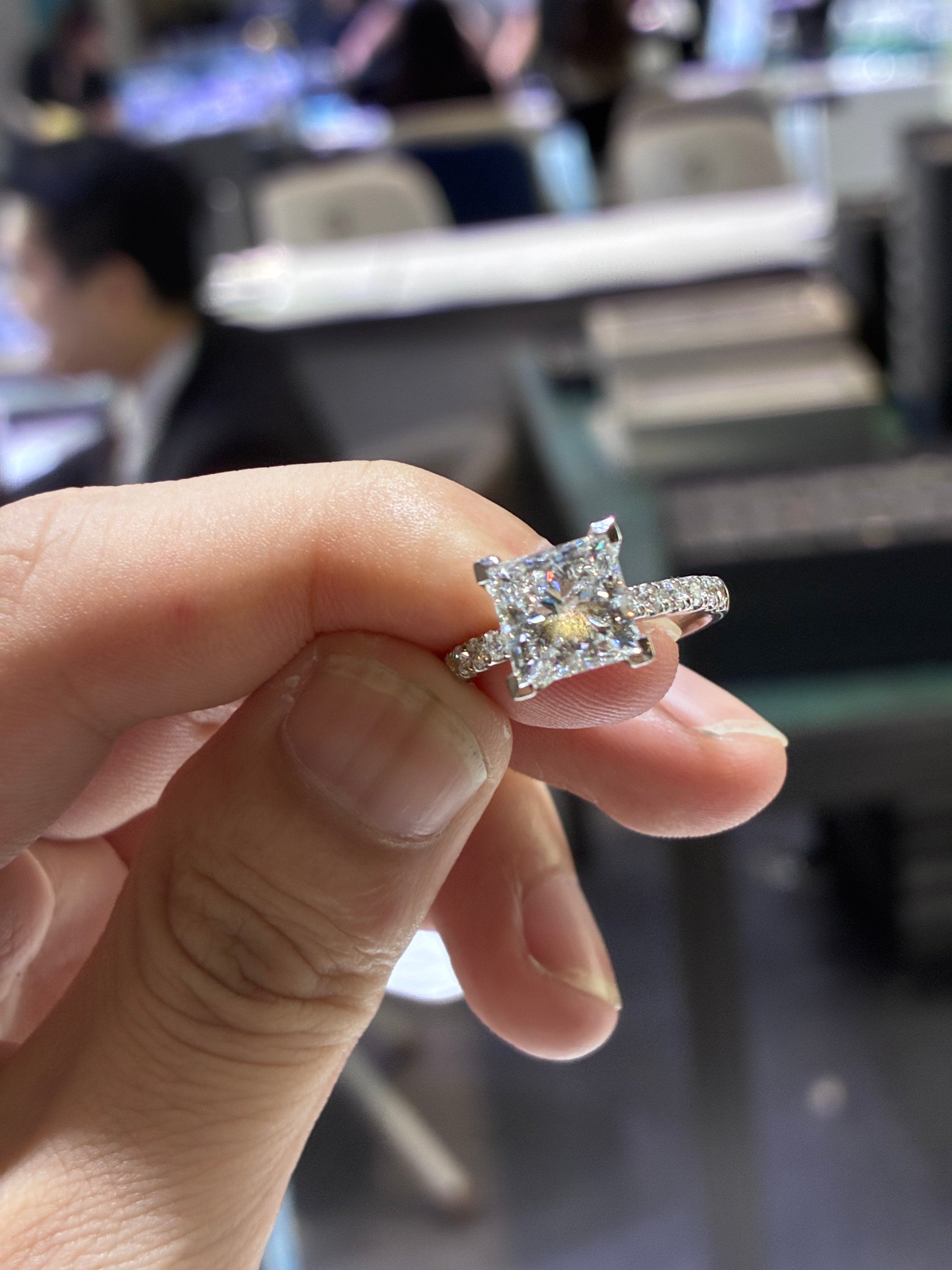For missy custom-made（Platinum 3ct Cushion cut ring）