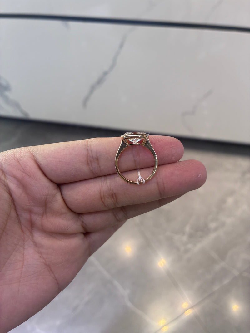 Half Deposit For Meowrielle 14k yellow gold ring with 3.010ct main diamond