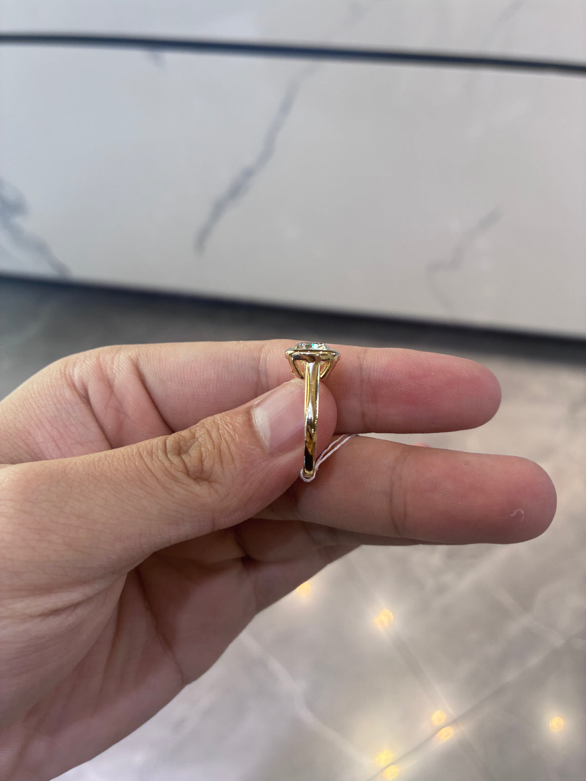 Half Deposit For Meowrielle 14k yellow gold ring with 3.010ct main diamond