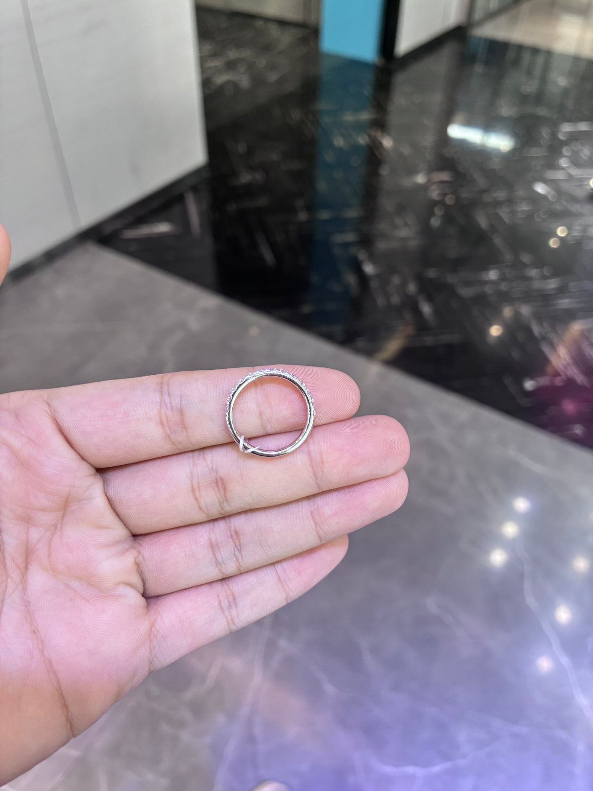 For Mama platinum band with 0.678ct side stone ￼