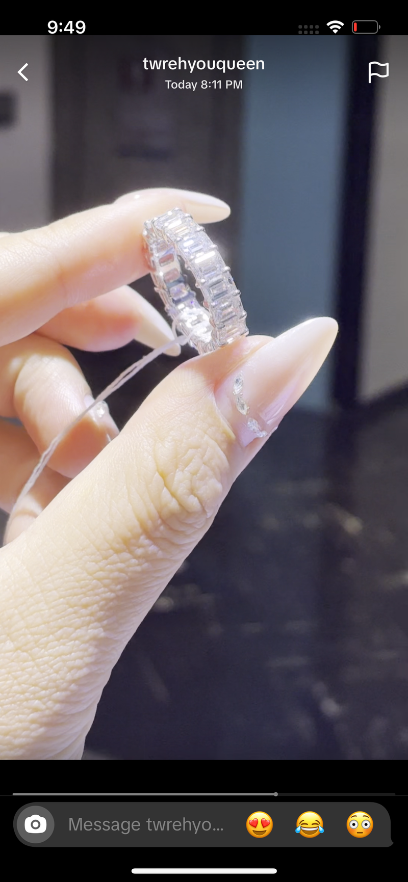 Deposit For twrehyouqueen 14k white gold full eternity band with 7.2ct diamonds