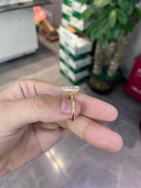 For 0 14k yellow gold ring with 3.010ct E vs1 diamond and 0.242ct side diamonds