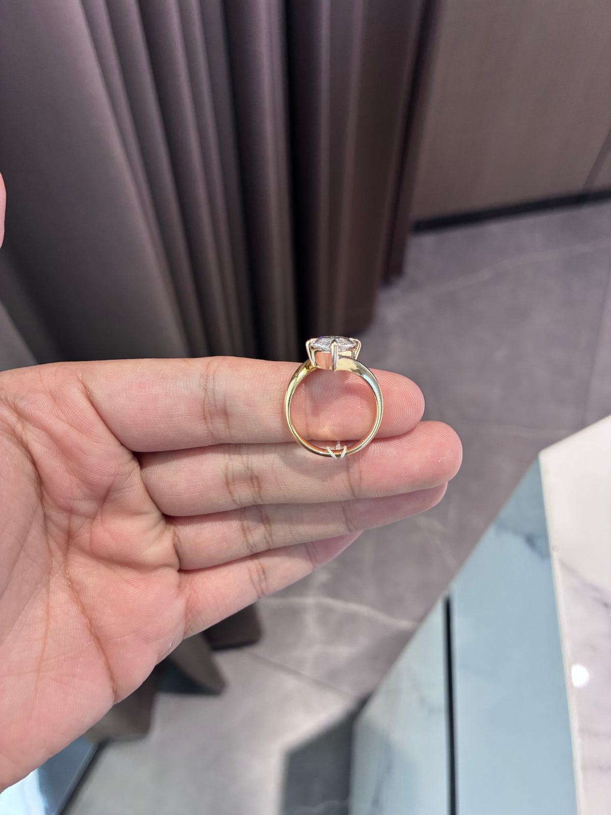 For Michelle Gasca 14k yellow gold ring with 5ct E VS1 diamond