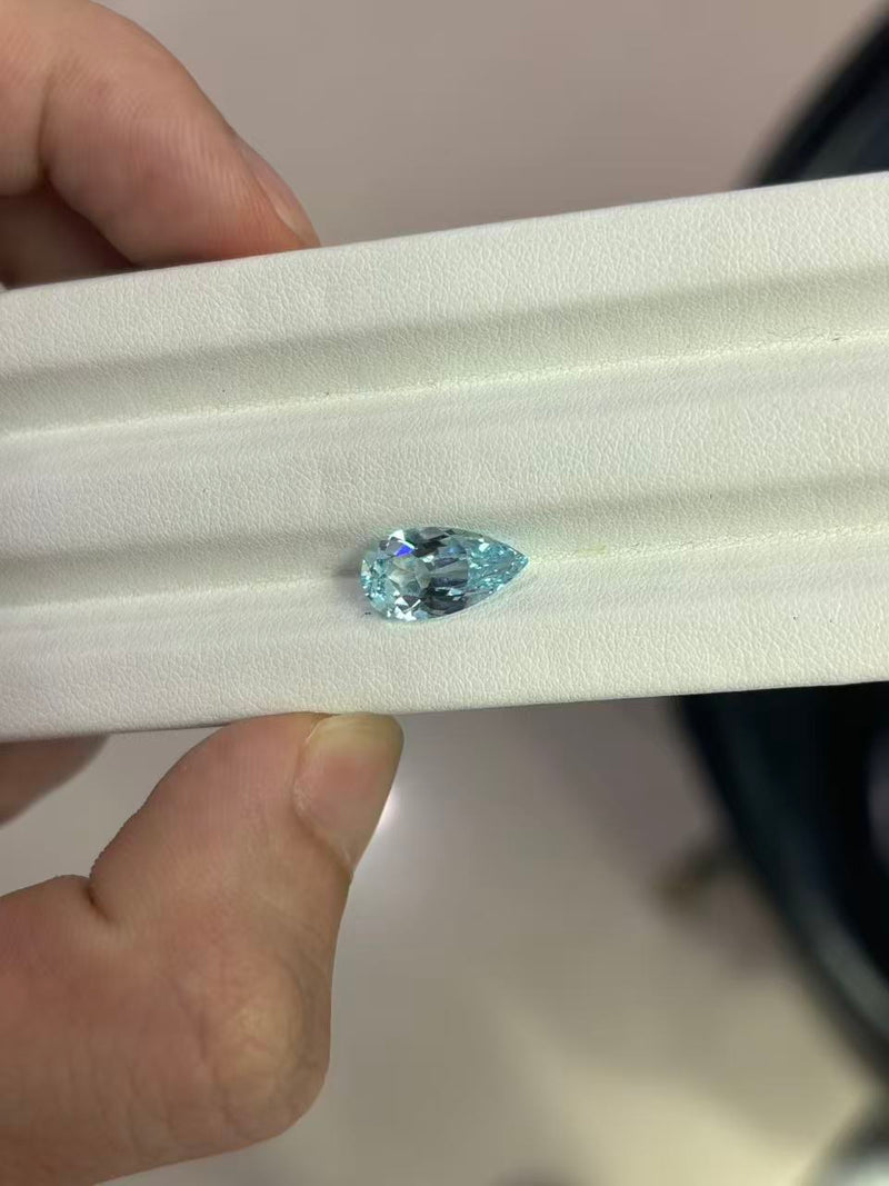 For gthoughts 14k white gold pear cut solitaire ring customize