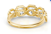 for M Deposit（18k yellow gold Total is 2.4 carats, D–E color, VS and VVS clarity Cushion cut band）