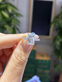For Sassy, 3.01+0.518ct Radiant Pave Lab Diamond Ring, E/VS1