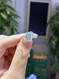 For Sassy, 3.01+0.518ct Radiant Pave Lab Diamond Ring, E/VS1