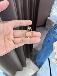 Balance For savannah 14k yellow gold ring with 5ct elongated cushion
