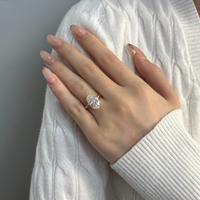 2.26 carat oval Lab-Grown Diamond hidden halo Ring—18K yellow gold