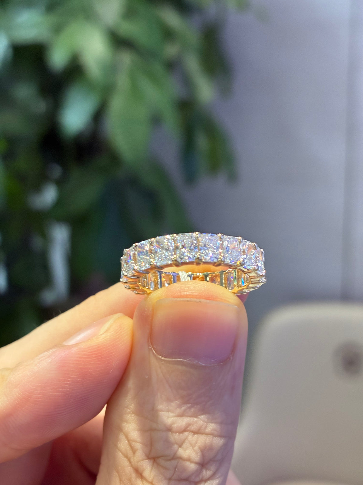 Deposit for customisation for JC // Half Eternity Radiant 1 total carats 0.1 carats/10 pieces in 14k gold