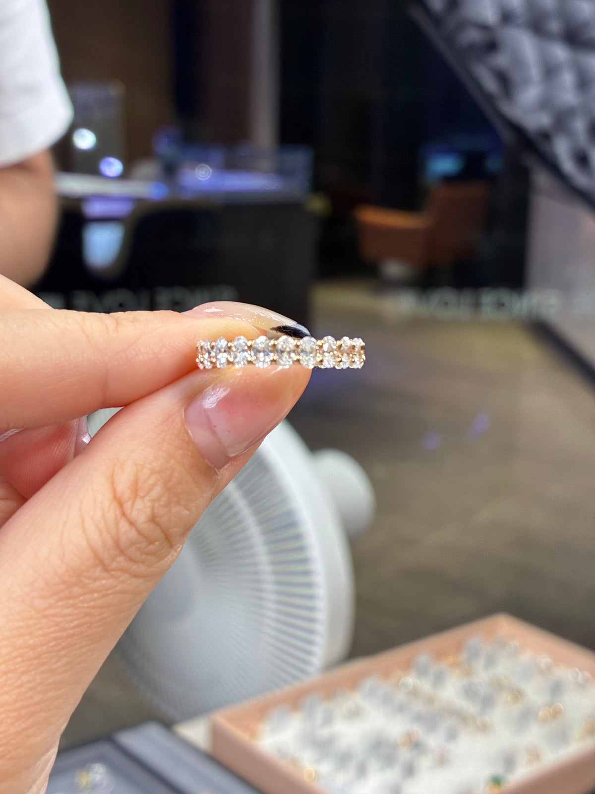 For melmekisses, 14K Solid Yellow gold Bridal set, 4ct elongated cushion engagement ring with hidden halo, E/VVS2 + 1.83ct Oval eternity band , DE/VS-VVS