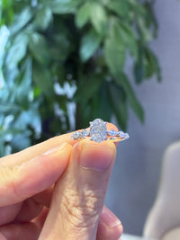 customization for Kellitaylor Oval 1.5 carats E/VS1 with 0.484 side diamonds in 14k white gold