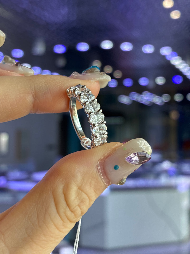 Deposit for jess209cali, oval half eternity band, 0.15ct/p, total 7p, 14k solid yellow gold
