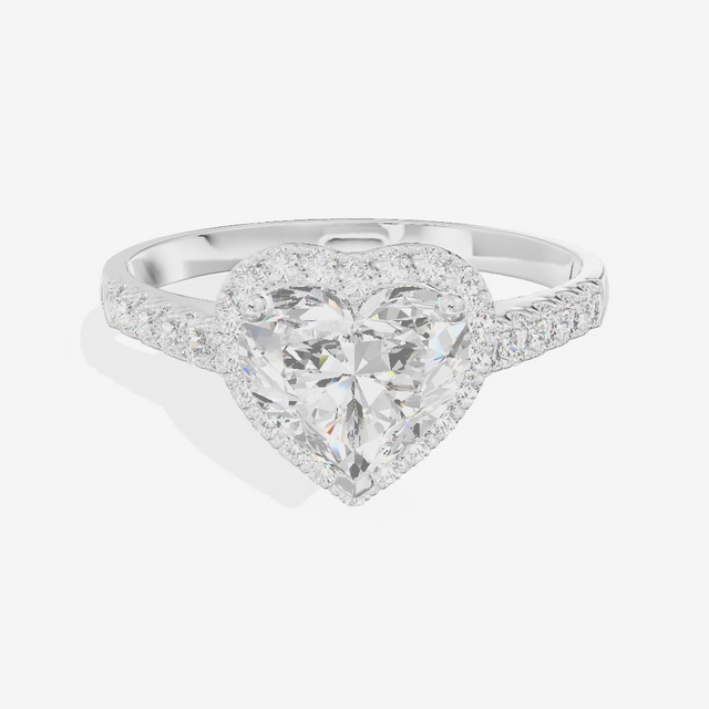 Halo Pavé Heart Engagement Ring (1.05 ct. tw.) in 18K White Gold
