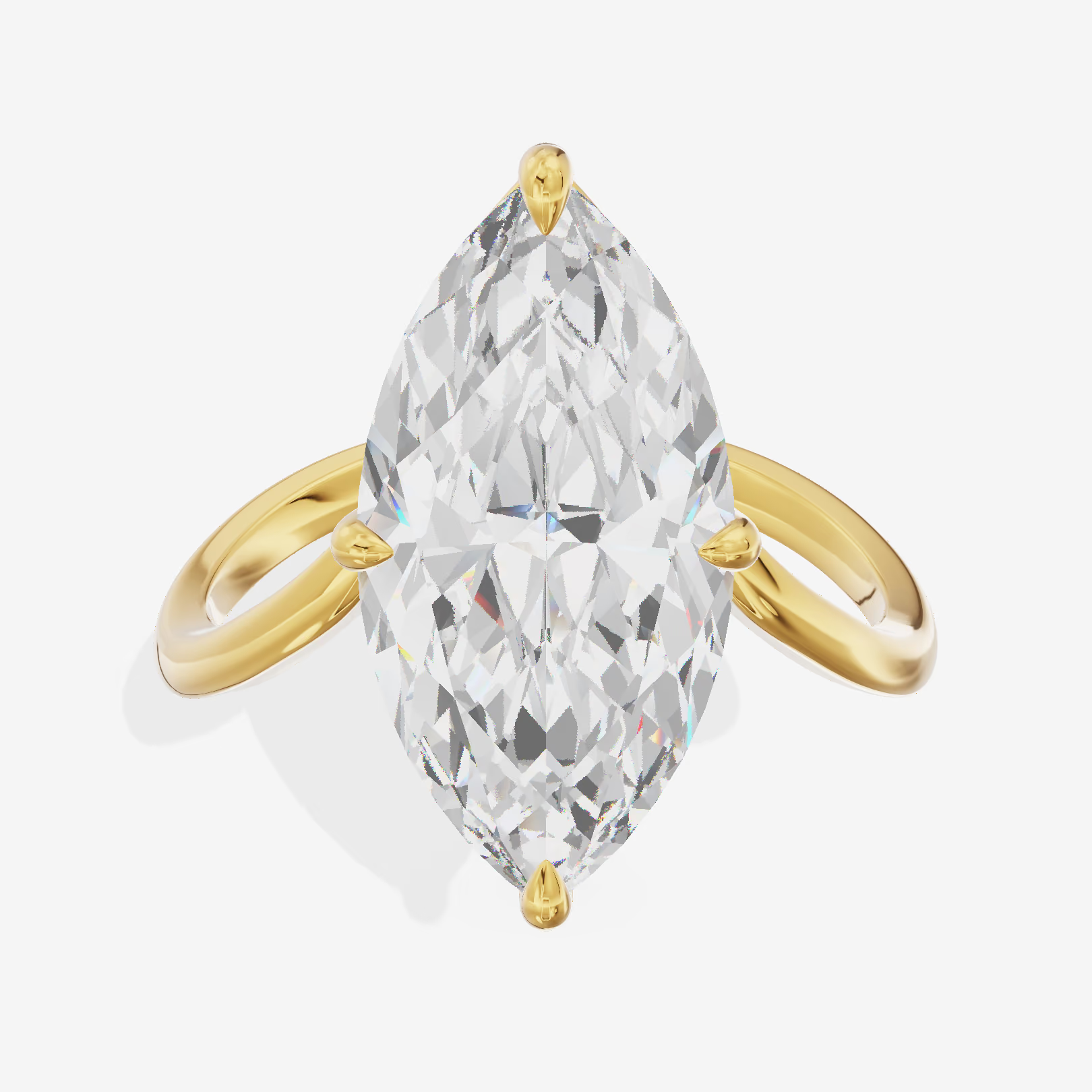 Solitaire Marquise Engagement Ring (3.06 ct.) in 18K Yellow Gold
