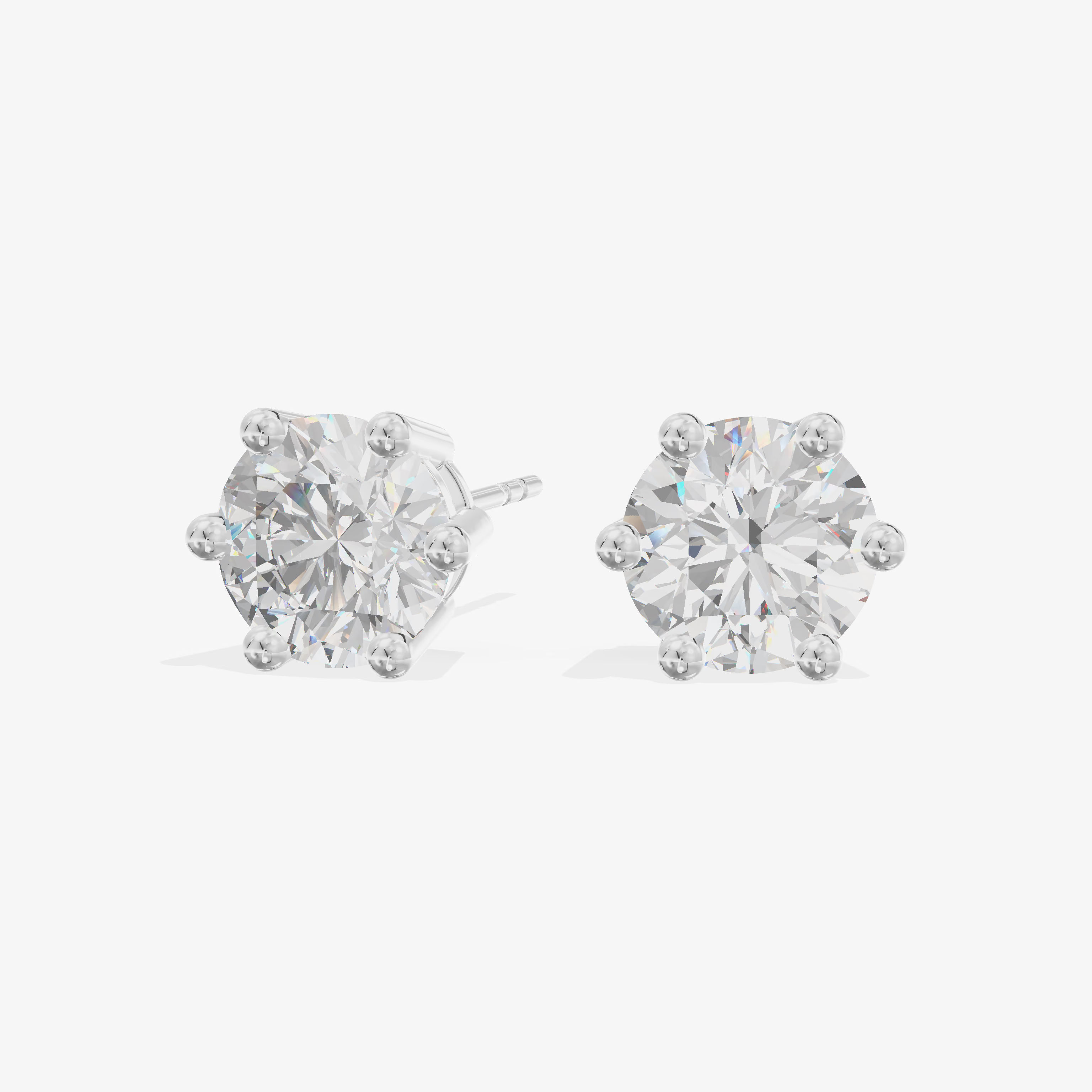 Six-Prong Round Stud Earrings (1.09 ct. tw.) in 18K White Gold
