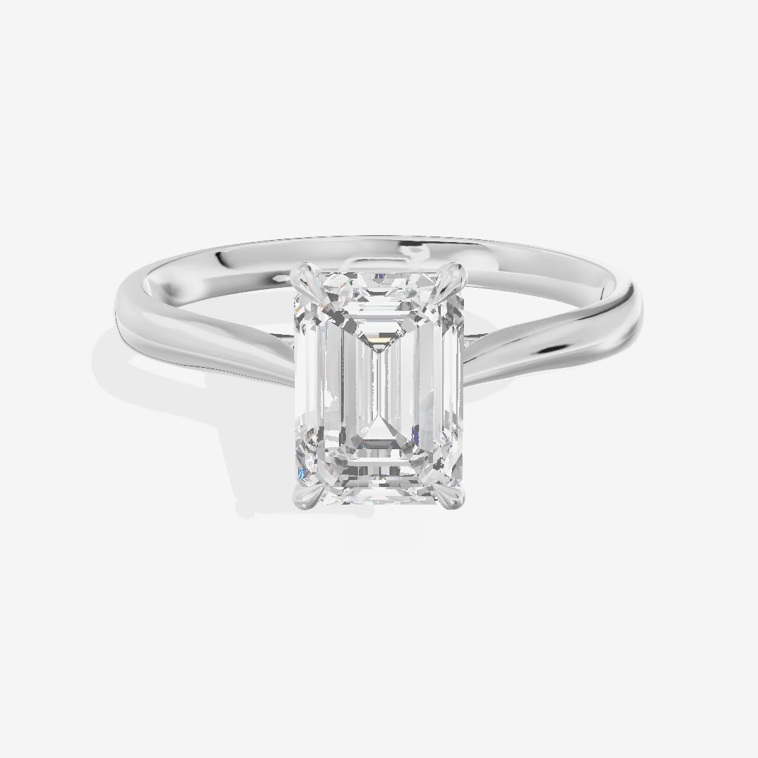 Solitaire Emerald Engagement Ring (1.05 ct.) in 18K White Gold