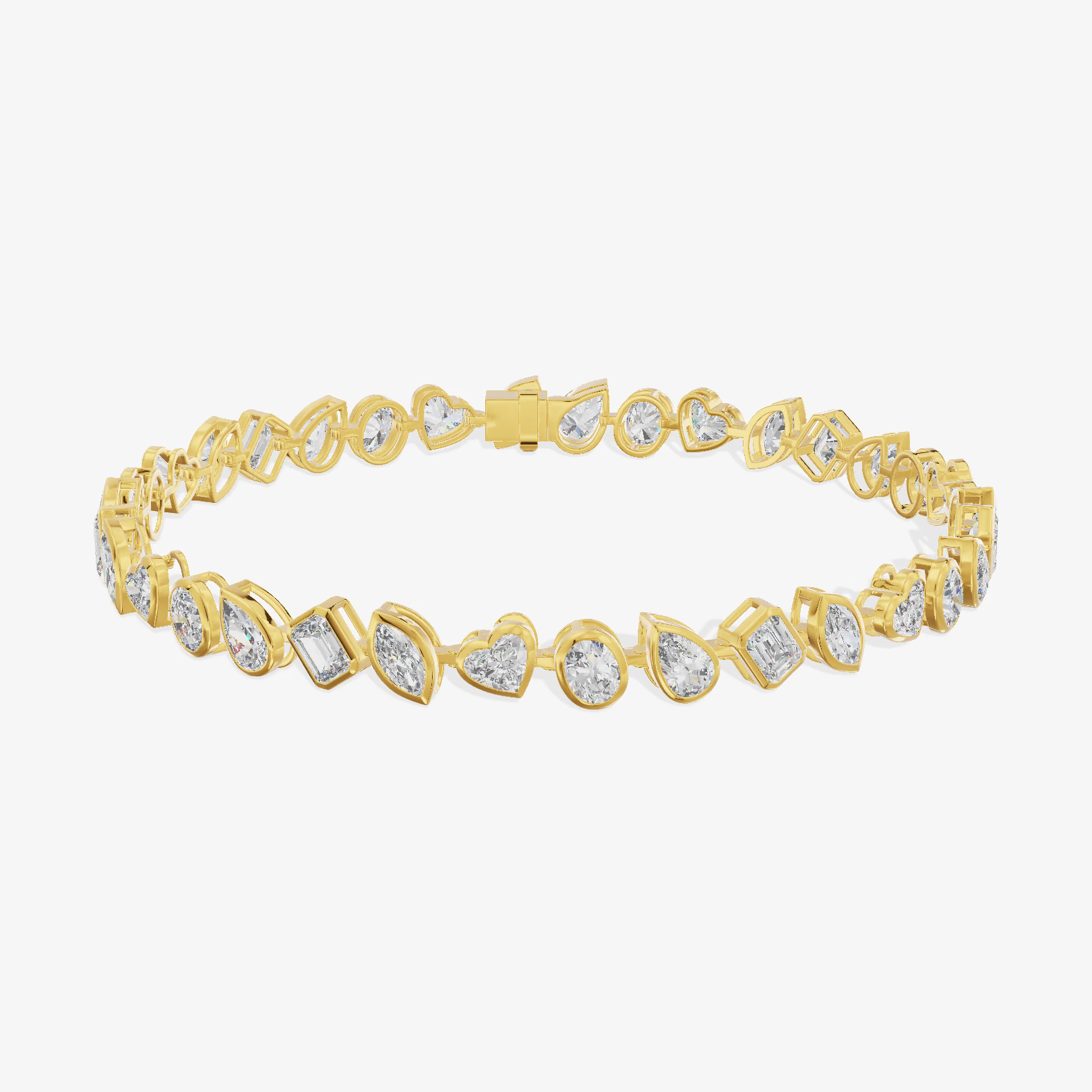 Mixed Cut Bezel Station Bracelet (5.23 ct. tw.) in 14K Yellow Gold