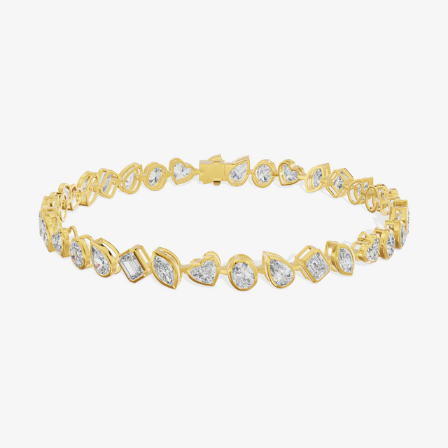 Mixed Cut Bezel Station Bracelet (5.23 ct. tw.) in 14K Yellow Gold